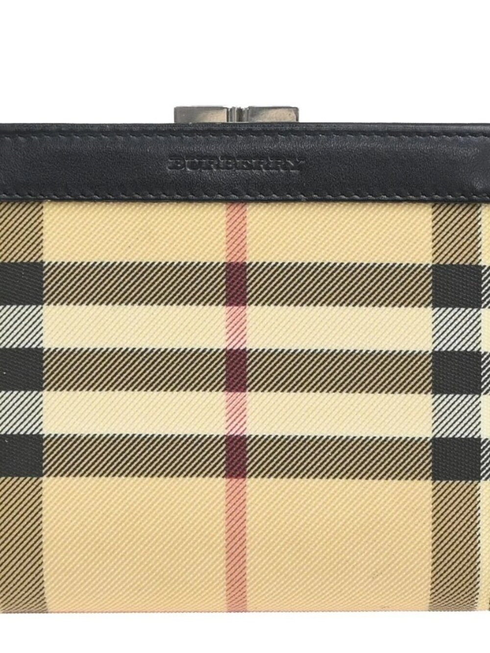 BURBERRY Logo Nova Check Bifold Wallet PVC Leather BE BK SHW Italy 07KC597